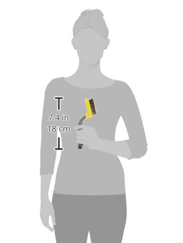 Amazon Basics Wire Brush for Rust Removal, Soft Grip, Black and Yellow