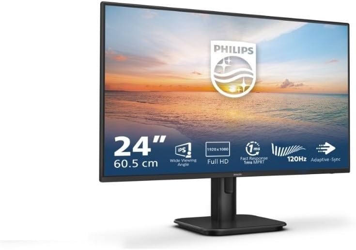 PHILIPS 24E1N1100A 23.8 inch FHD Monitor 120Hz, IPS Panel, 1ms MPRT, Speakers (1920x1080 HDMI 1x 1.4) Black
