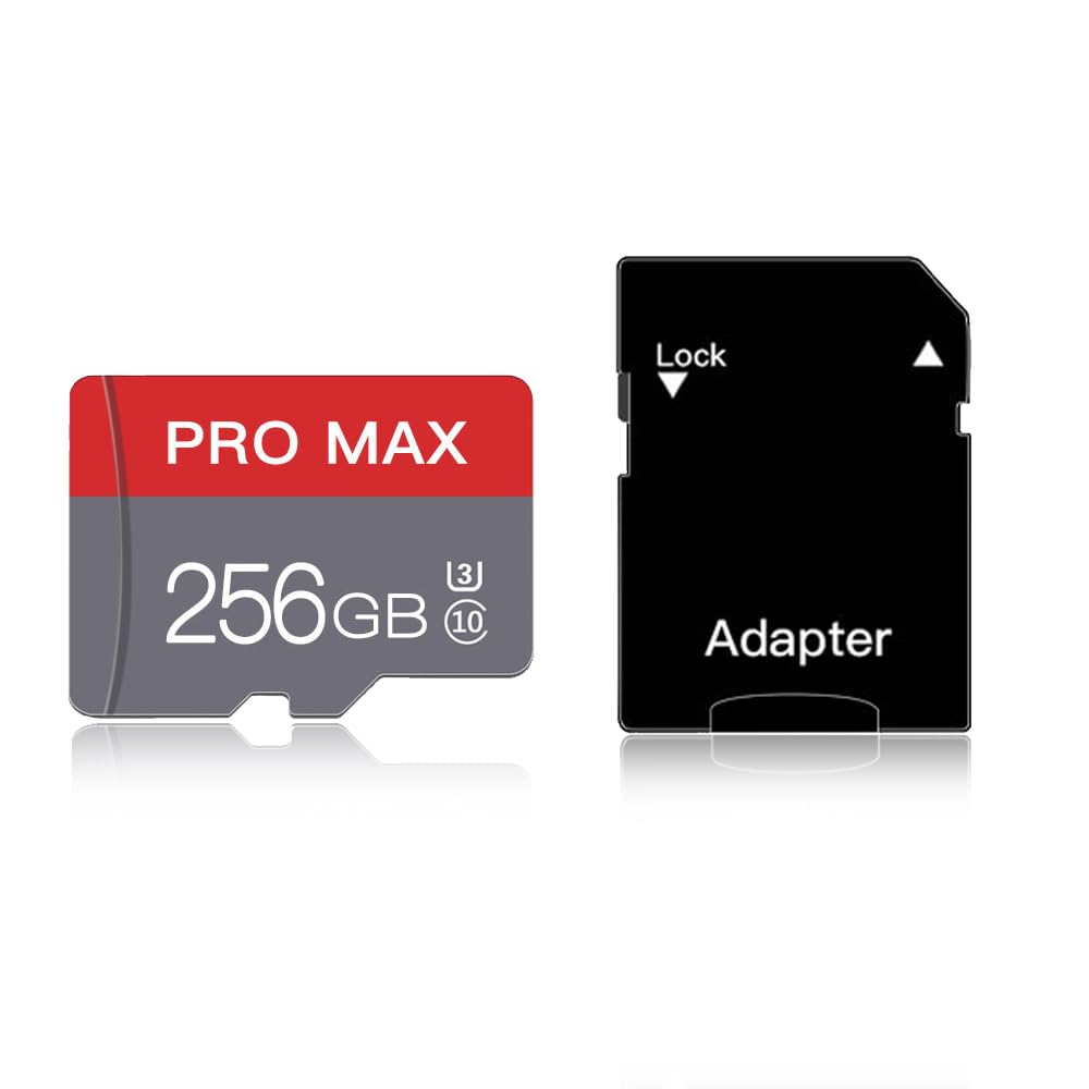256GB Micro SD Card with Adapter High Speed Memory Card C10 A1 Memory TF Card for Dash Cam/Smartphone/Tablet/Drone S1