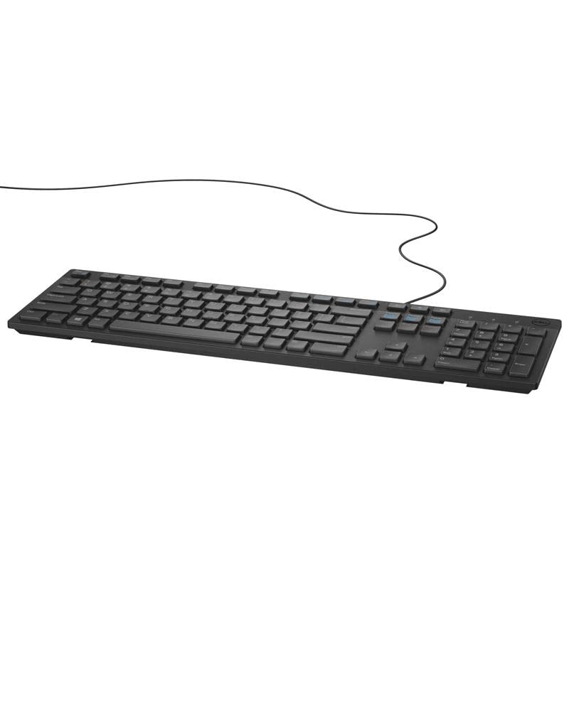 Dell Multimedia Wired Keyboard KB216, Spill Resistant, Quiet Keys, Black