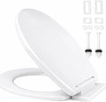 Ram® White Soft Close Toilet Seat with Quick Release for Easy Clean Loo Toilet Seat with Adjustable Hinges Standard O Shape Toilet Seat