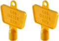 JD Brands Yellow Gas Meter Keys, Pack of 2, Durable Plastic for Standard UK Triangle Box Locks