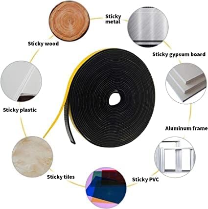 Draught Excluder Self Adhesive Foam Tape 6mm(W) x 3mm(T) Window Door Weather Stripping SoundProof Weather Strip Tape Seals for Gap Seal, 2 Rolls, Total 20M Long White