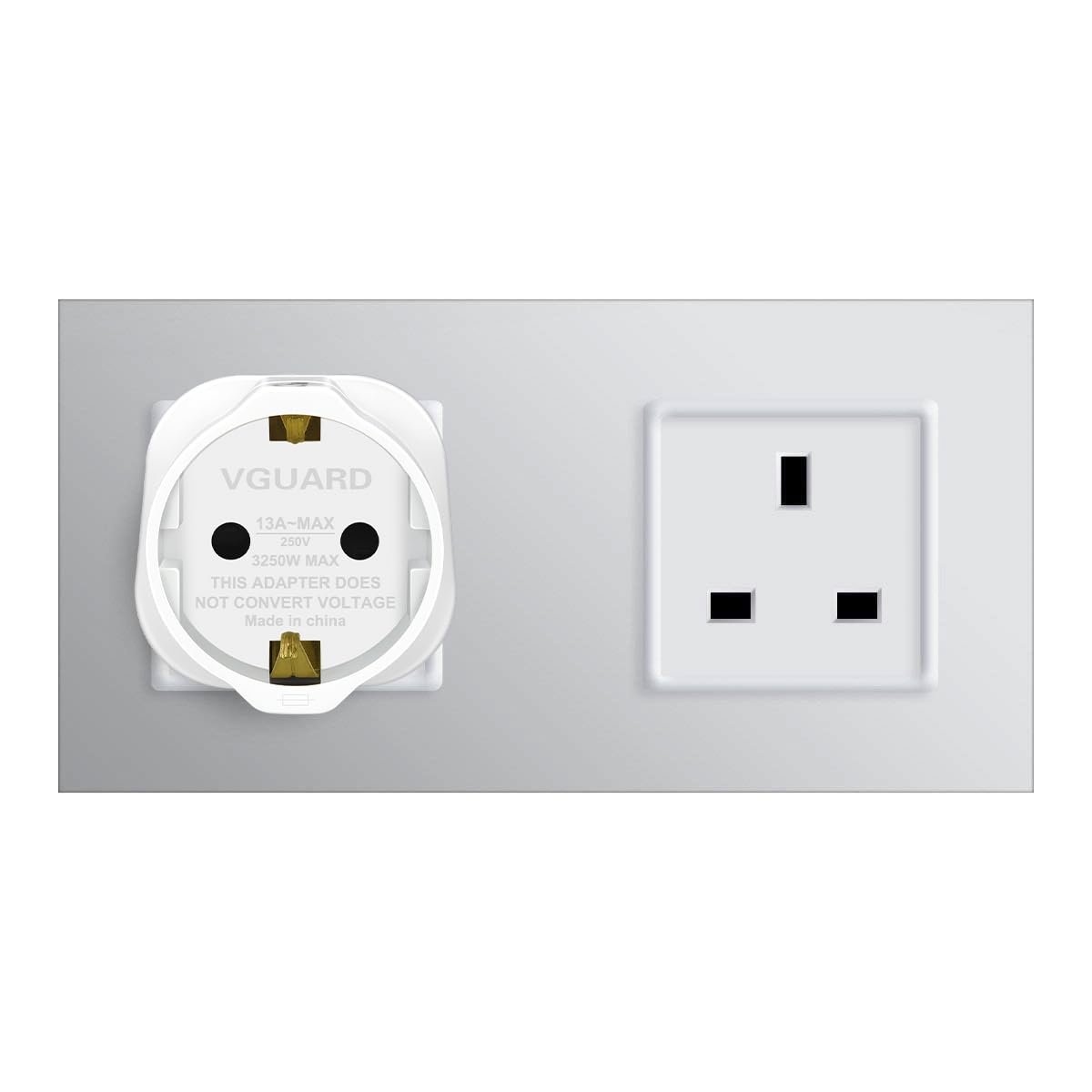 VGUARD European to UK Plug Adaptor, BS8546 Certified EU to UK Adapter