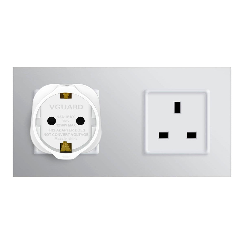 VGUARD European to UK Plug Adaptor, BS8546 Certified EU to UK Adapter