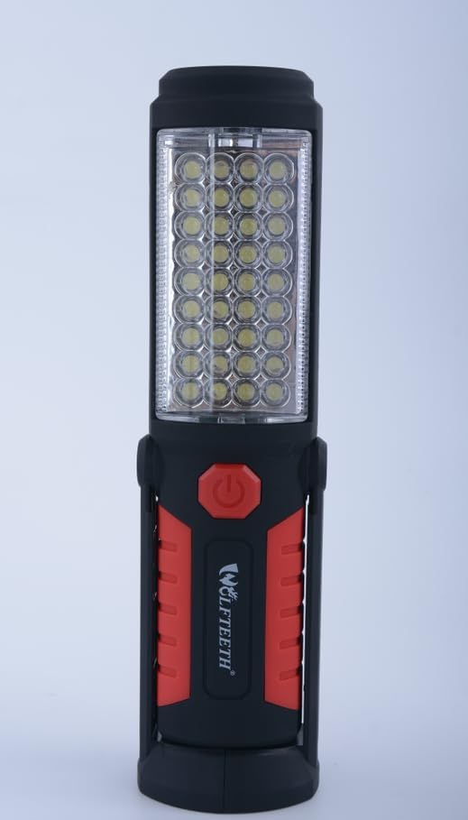 Wolfteeth LED Torches , 36+5 Magnetic Work Light Portable Flashlight Inspection Lamp Camping Light, 360 Degree Hanging Rotary Hook and 270 Degree Magnet Stand Base for Home Work Emergency Use 7192