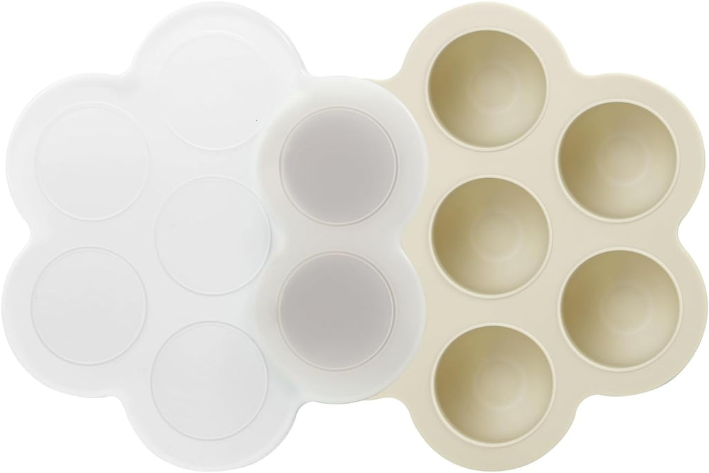 PandaEar 3 Pack Silicone Baby Food Freezer Tray with Lids, Ice Cube Trays for Freezer, Weaning Freezer Tray for Baby Food, Silicone Ice Trays Baby Food Storage Container Tray (Pink/Green/Linen)