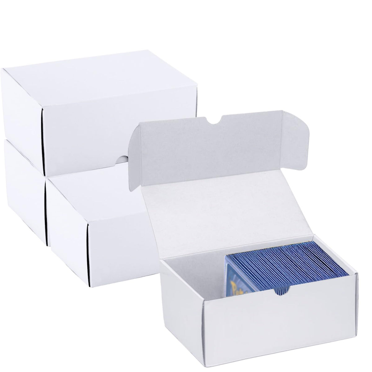 Trading Card Storage Box, 10-Pack 1100 Count White Corrugated Cardboard Box