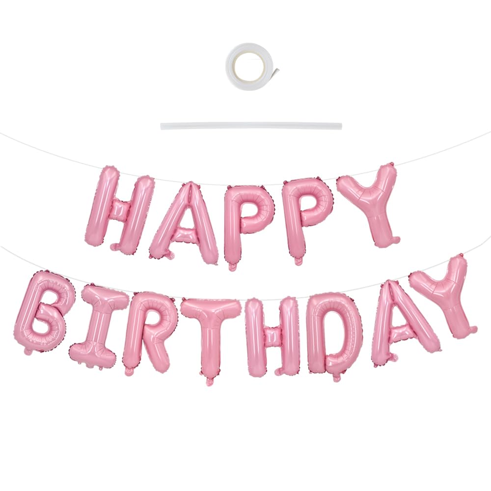 TONIFUL 16 Inch Black Happy Birthday Balloons Banner Decorations for Men