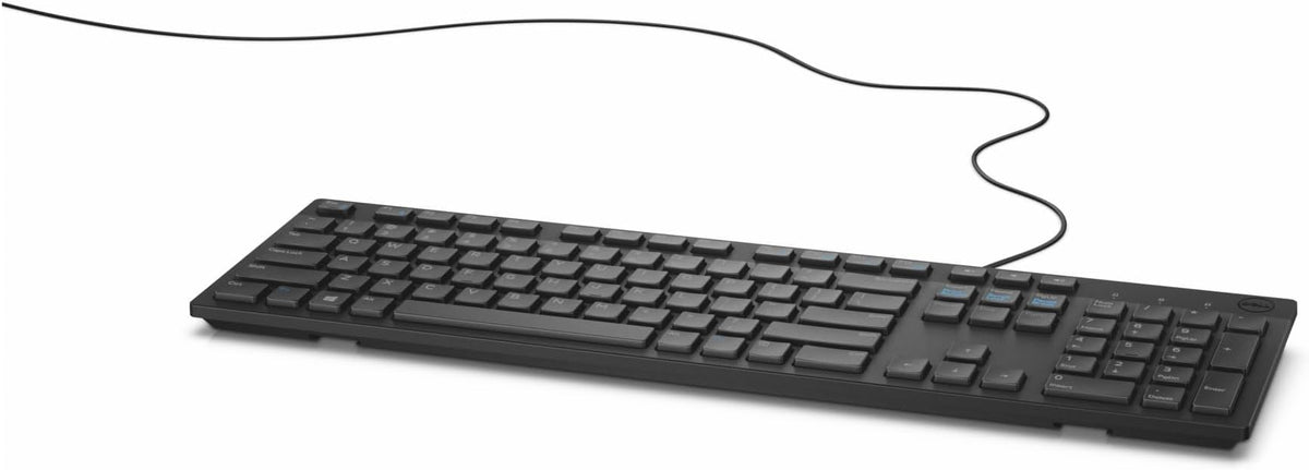 Dell Multimedia Wired Keyboard KB216, Spill Resistant, Quiet Keys, Black