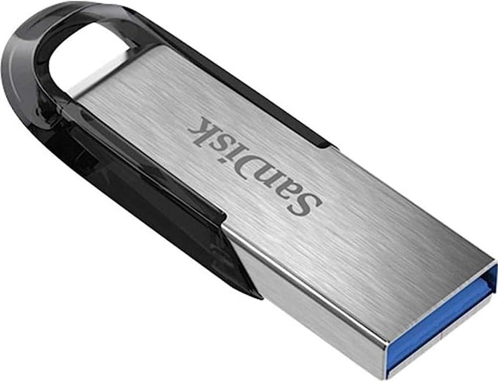 SanDisk 128GB Ultra Flair USB 3.0 Flash Drive USB stick, Memory stick with transfer speeds up to 150 MB/s, Password protection, Durable, Sleek Metal Casing Silver/Black