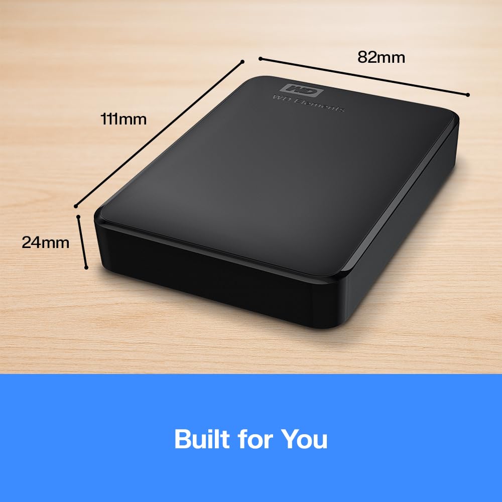 WD 2TB Elements AE Portable External Hard Drive, SuperSpeed USB 3.2 Gen 1/USB 3.0, Plug-and-Play, Formatted for Windows, Black