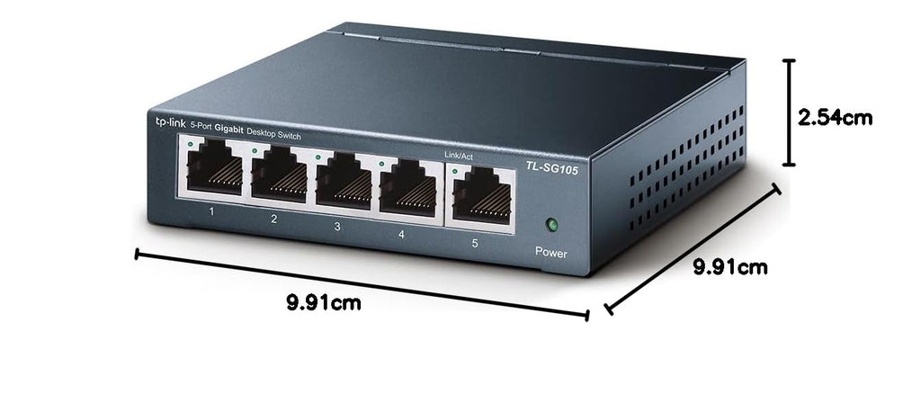 TP-Link TL-SG105S 5-Port Gigabit Network Switch, Metal Ethernet Splitter