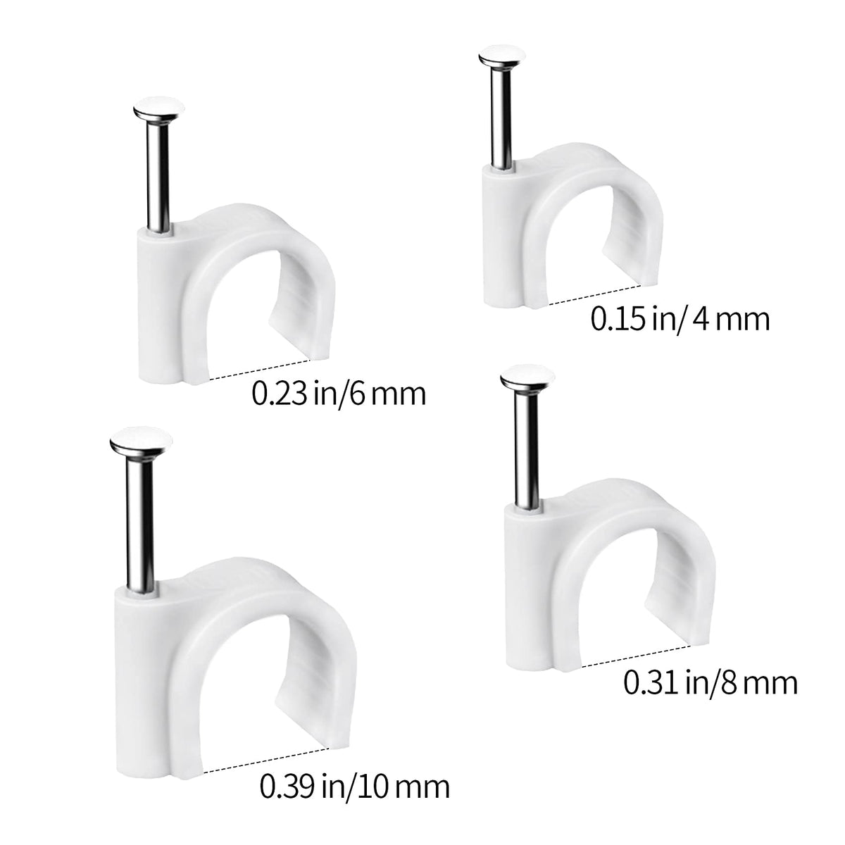 Abnii Cable Clips, 7 mm 100 Pcs Nail Clips, White
