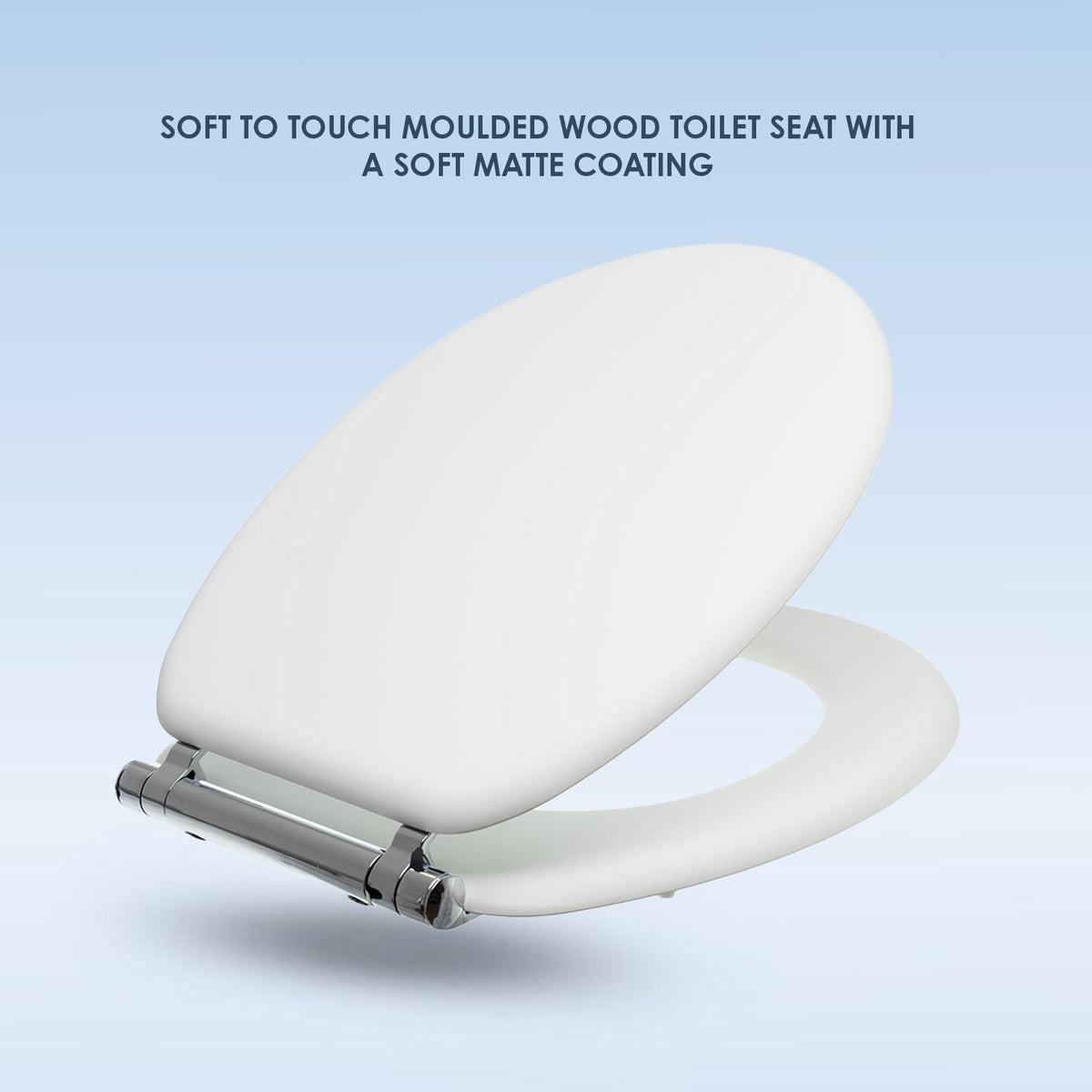AQUALONA® Luxury Grey Oak Effect Toilet Seat - Soft Close MDF Moulded Wood Seat with Quick Release Button and Durable Hinges - Comfortable, Easy to Clean and Install with Universal Fittings