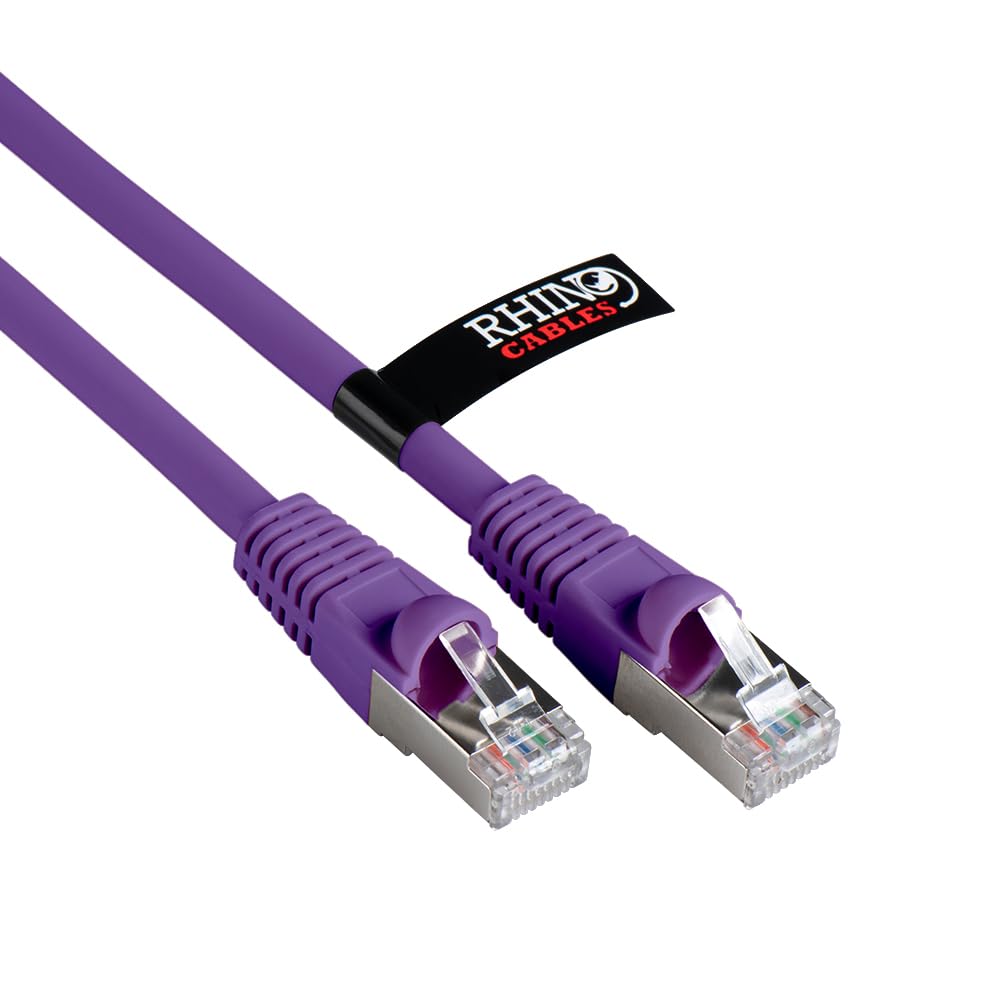 rhinocables CAT 6a Ethernet Cable | 10Gbps S/FT High-Speed & Large Bandwidth Data Transfer | Reliable LAN Network RJ45 Cable | Wi-Fi Broadband Cable for Seamless Gaming & Streaming (0.25m, Black)