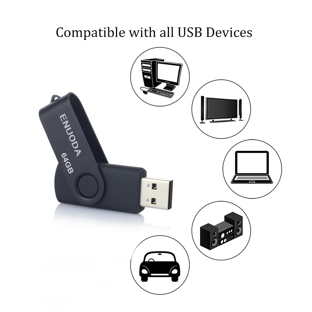 ENUODA Memory Stick 32GB USB 2.0 Flash Drives Swivel Design Pen Drive Fold Storage Thumb Drive with LED Light(Blue)