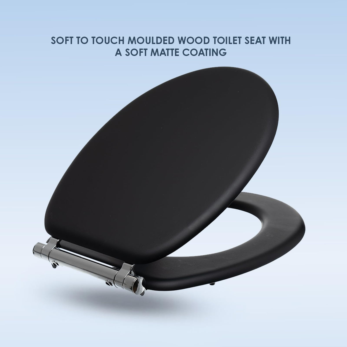 AQUALONA® Luxury Grey Oak Effect Toilet Seat - Soft Close MDF Moulded Wood Seat with Quick Release Button and Durable Hinges - Comfortable, Easy to Clean and Install with Universal Fittings