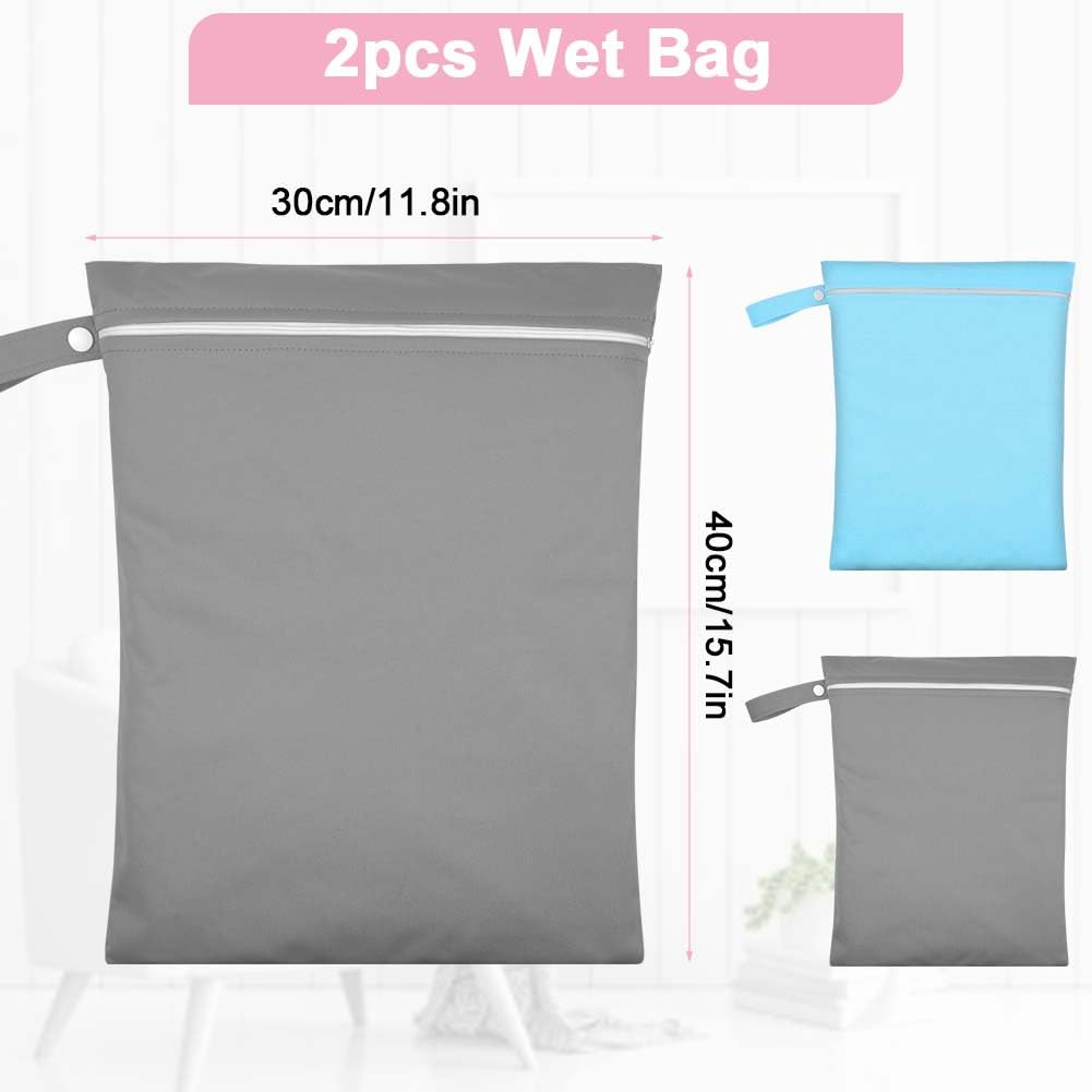 3PCS Wet Bags for Baby Items, Wet Swimsuits, Beach, Camping(Black)