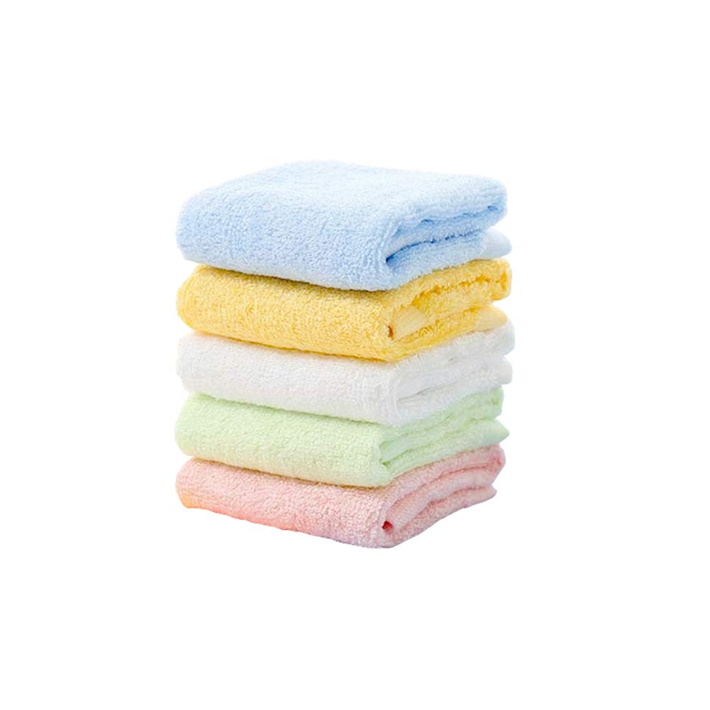Baby Washcloths 100% Organic Bamboo Bath Washcloth Reusable Face Towels Anti-Bacterial Soft Towel Set Perfect for Newborn(5 Pack)
