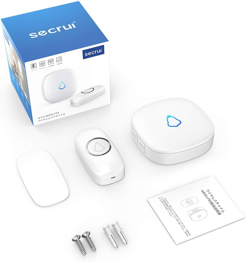 SECRUI Wireless Doorbell, Plug in Waterproof Operating at 1,000 Feet Long Range Cordless Battery Operated Doorbell with 58 Chimes 5 Volume Levels LED Light Easy Install for Home, School, Office-White