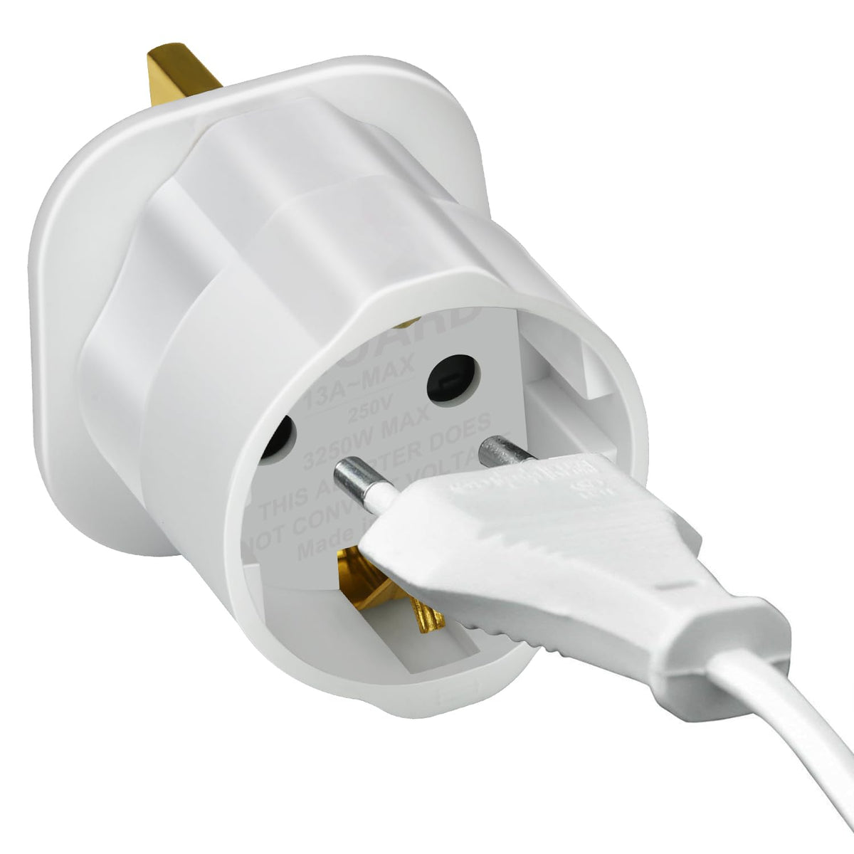 VGUARD European to UK Plug Adaptor, BS8546 Certified EU to UK Adapter