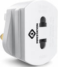 Pipestation Shaver Plug Adaptor UK – 2 Pin to 3 Pin Toothbrush Adapter Plug, 1A Fused Converter for Oral-B, Philips, Braun and Remington Chargers – White