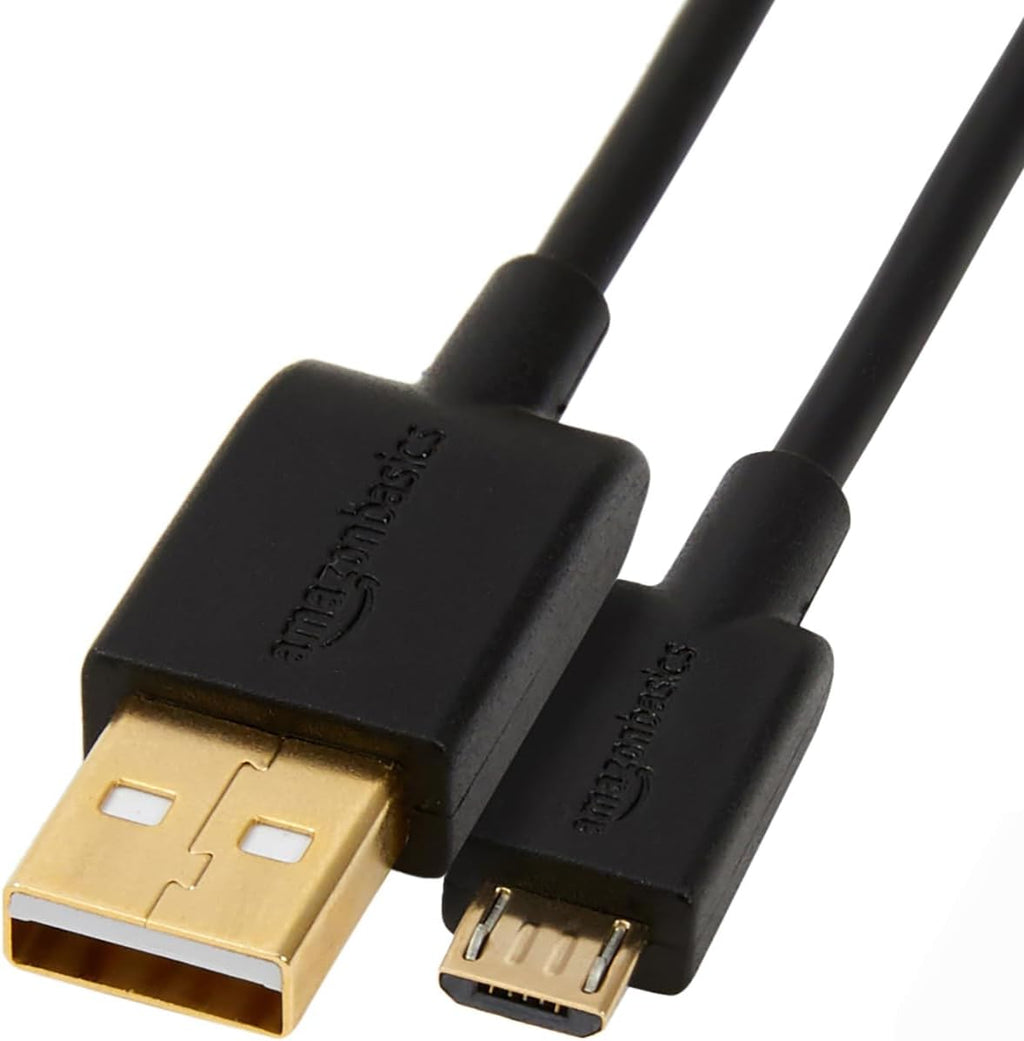 Amazon Basics 5-Pack Micro USB Cable, USB 2.0, 3 m, Black