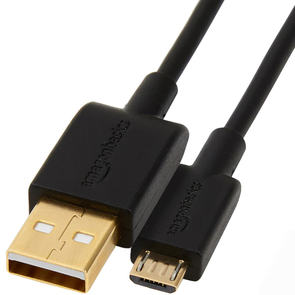 Amazon Basics 5-Pack Micro USB Cable, USB 2.0, 3 m, Black