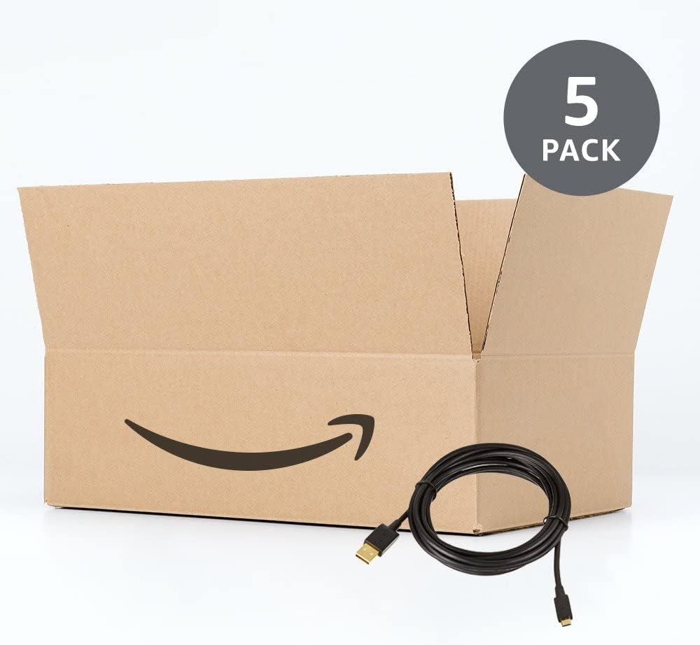 Amazon Basics 5-Pack Micro USB Cable, USB 2.0, 3 m, Black