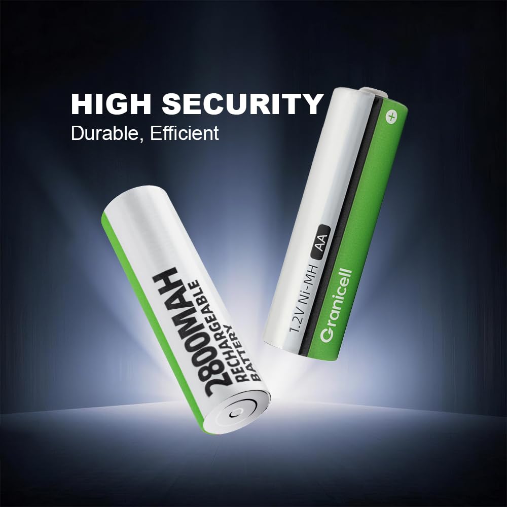 Granicell AA Rechargeable Batteries (12 Pack), 2800mAh, 1.2V NiMH