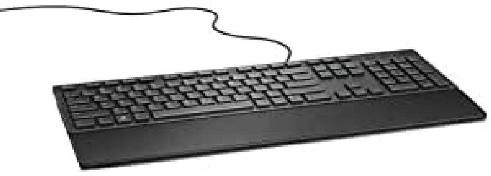 Dell Multimedia Wired Keyboard KB216, Spill Resistant, Quiet Keys, Black