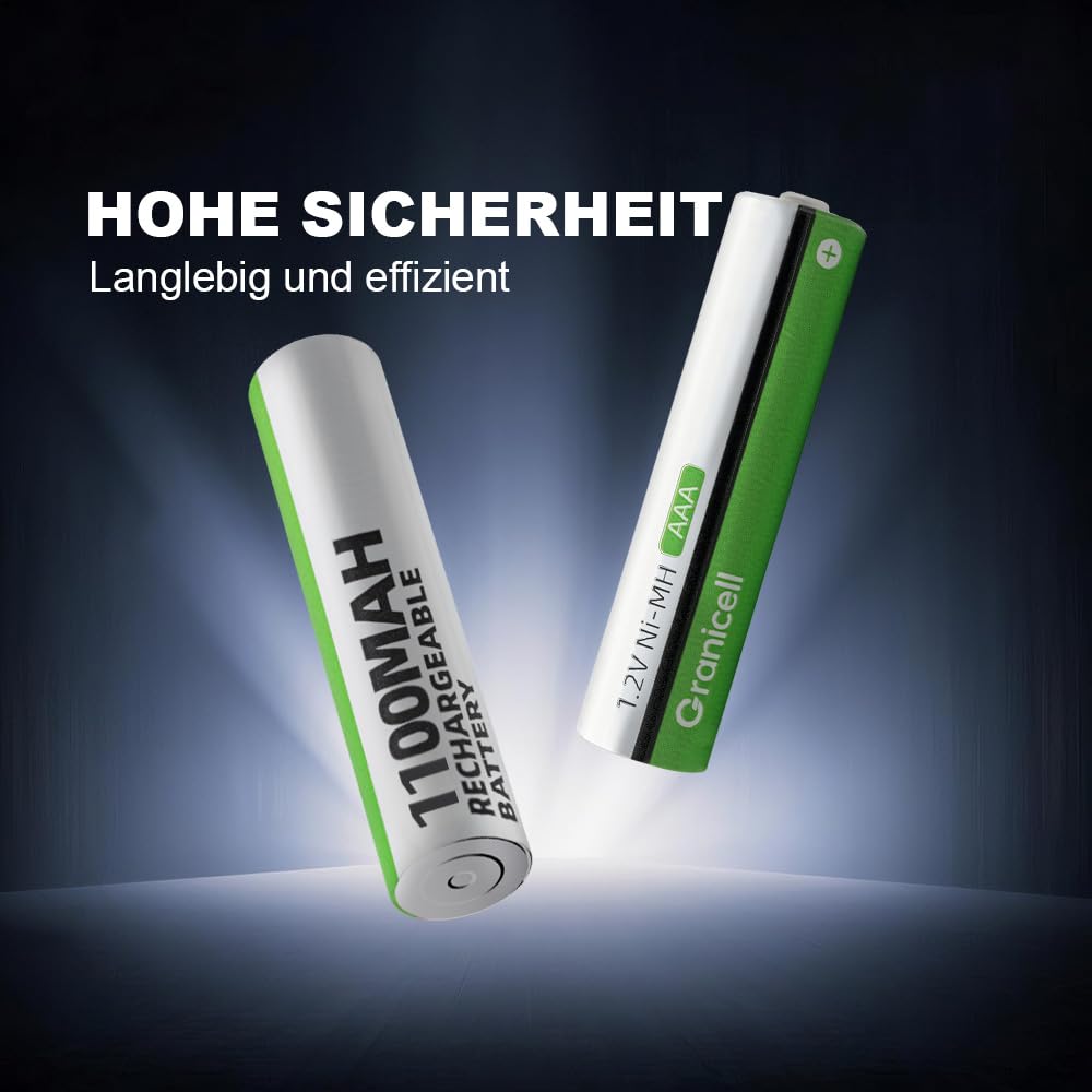 Granicell AA Rechargeable Batteries (12 Pack), 2800mAh, 1.2V NiMH