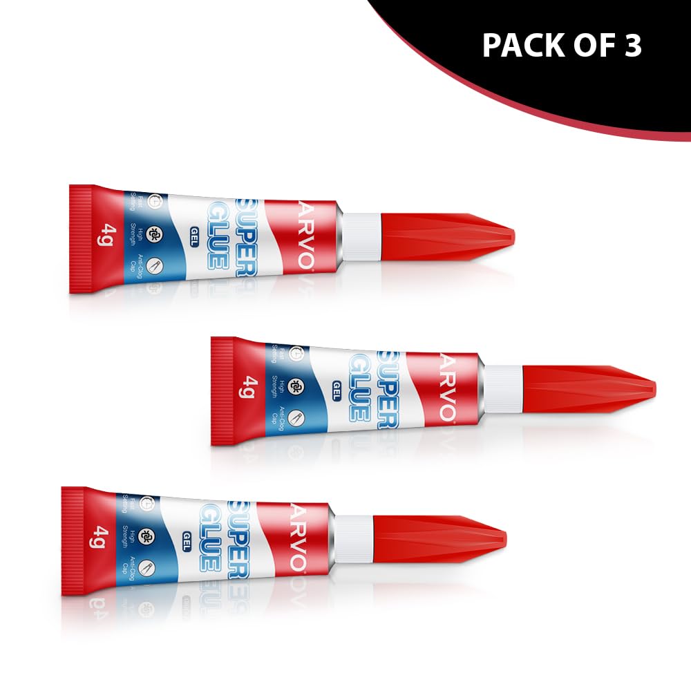 ARVO Super Glue Liquid 12g (Pack of 3 x 4g)