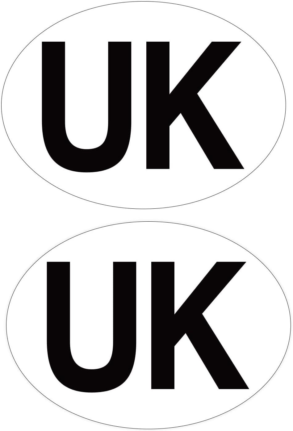 ARVO 2 Pack UK Car Stickers - Oval Stickers for Europe Travel - Waterproof, Self-Adhesive Stickers for Cars, Vans, and Caravans
