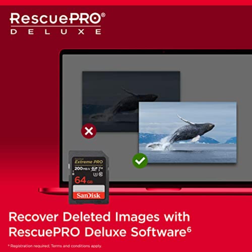 SanDisk 128GB Extreme PRO SDXC card, SD Card, V30 Memory Card, 4K UHD, up to 200 MB/s, SanDisk QuickFlow Technology, RescuePro Deluxe Data Recovery Software, UHS-I, Class 10, U3, V30