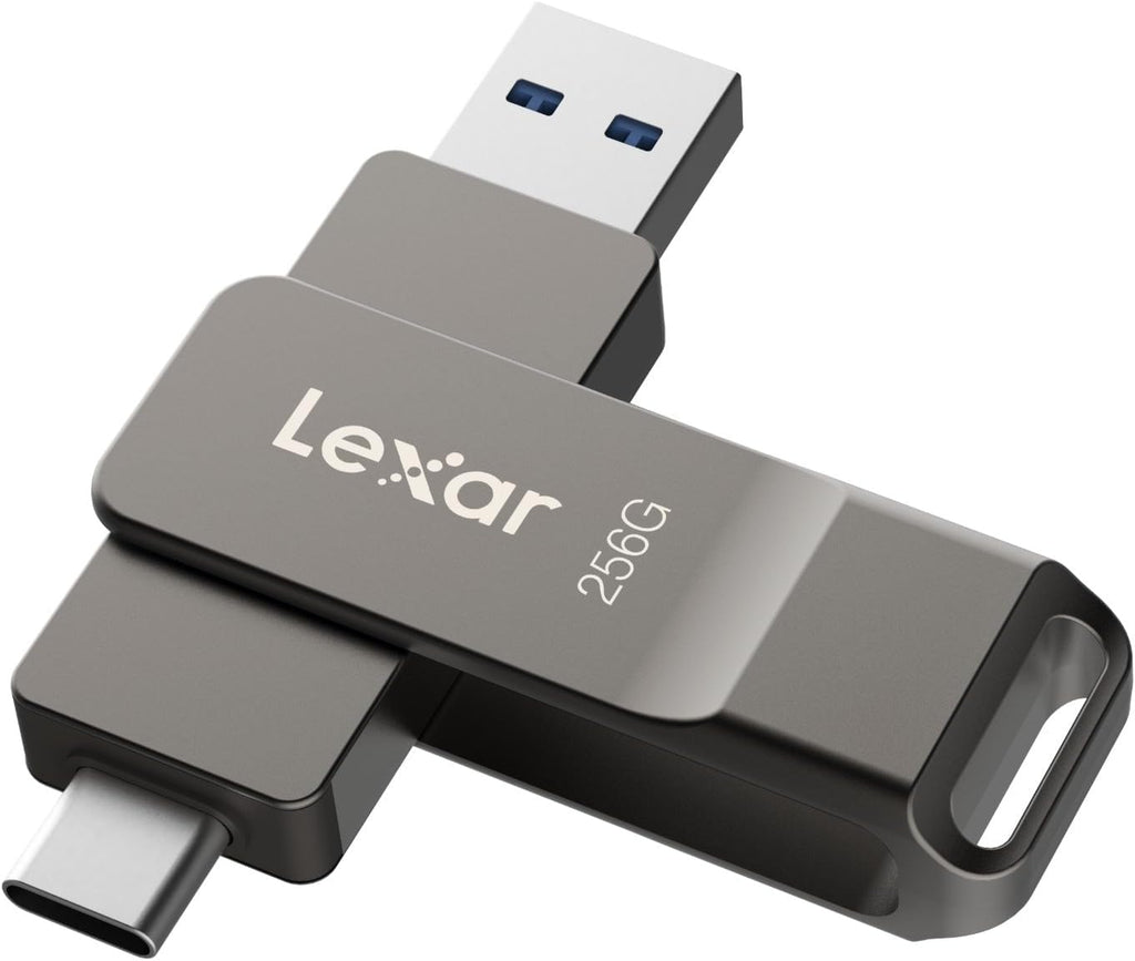 Lexar D40E 256GB Dual Usb Stick Type-C Jump Drive, Titanium Grey