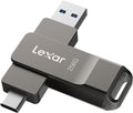 Lexar D40E 256GB Dual Usb Stick Type-C Jump Drive, Titanium Grey