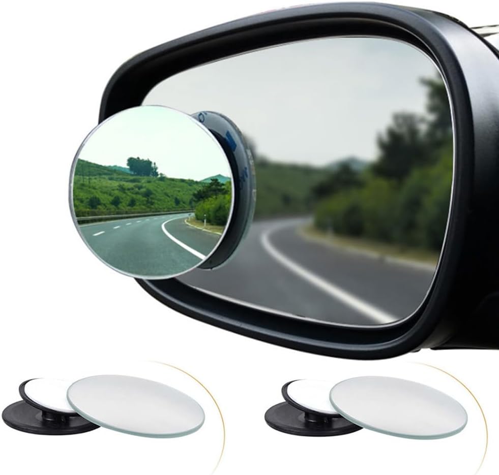 Spurtar Blind Spot Mirrors for Cars, Round Frameless 360° Rotate, 2 Pack