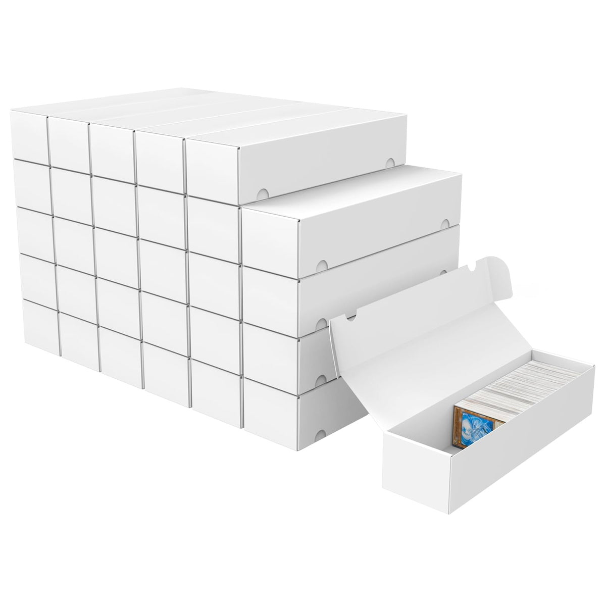 Trading Card Storage Box, 10-Pack 1100 Count White Corrugated Cardboard Box