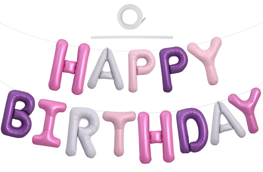 TONIFUL 16 Inch Black Happy Birthday Balloons Banner Decorations for Men
