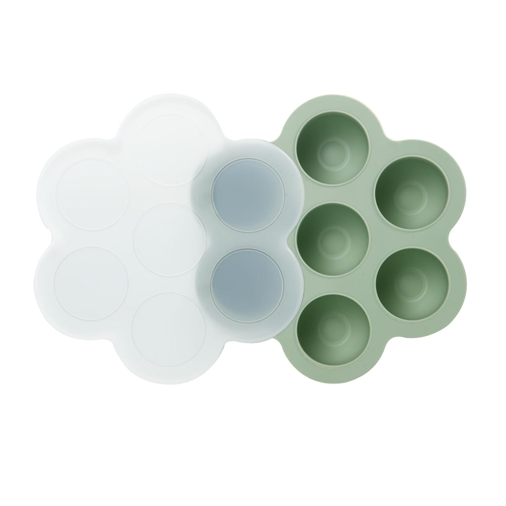 PandaEar 3 Pack Silicone Baby Food Freezer Tray with Lids, Ice Cube Trays for Freezer, Weaning Freezer Tray for Baby Food, Silicone Ice Trays Baby Food Storage Container Tray (Pink/Green/Linen)