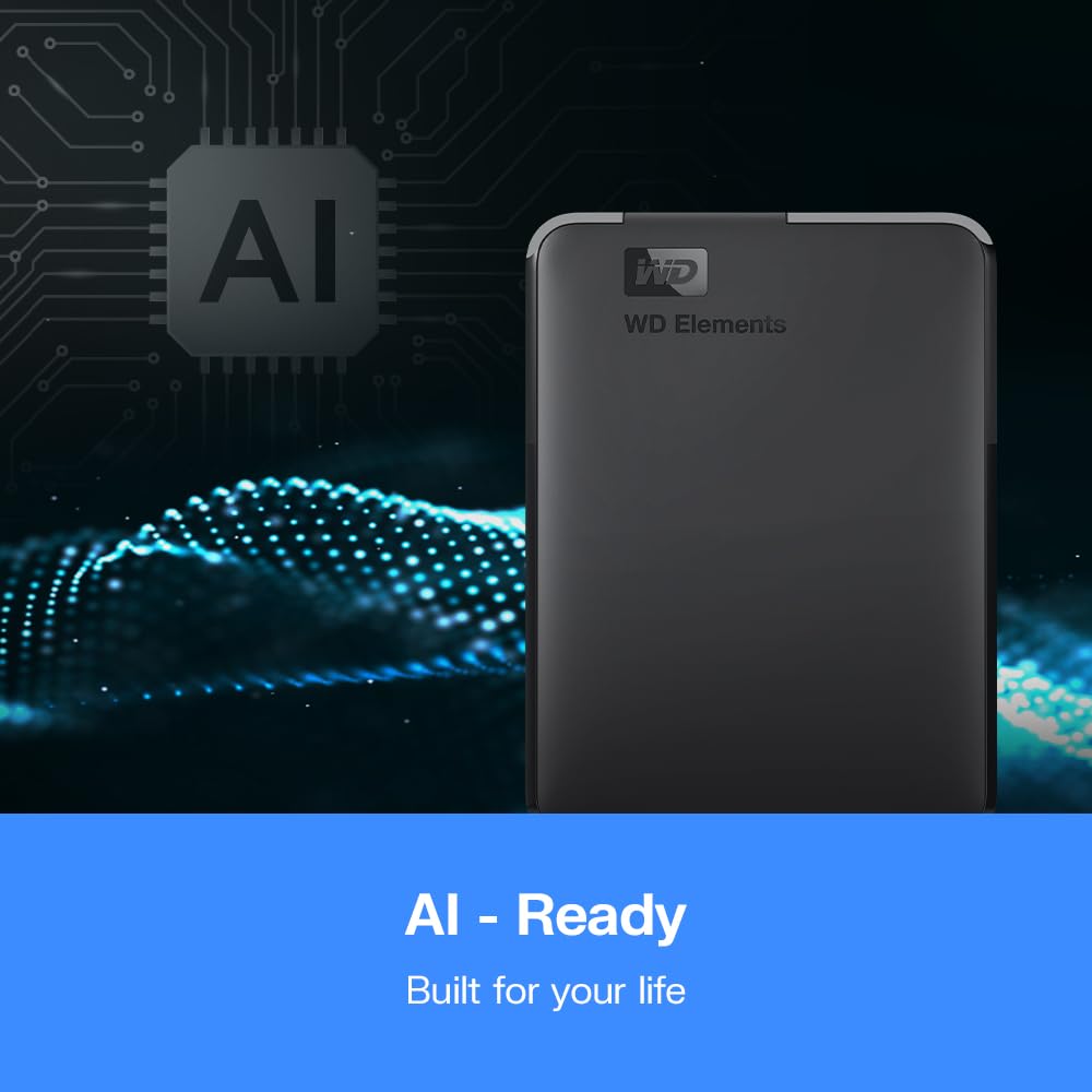 WD 2TB Elements AE Portable External Hard Drive, SuperSpeed USB 3.2 Gen 1/USB 3.0, Plug-and-Play, Formatted for Windows, Black