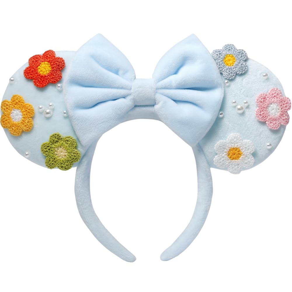 UNSPAZ Mouse Ears Headbands, Sequin Mouse Ears for Women Girls Boys, Shiny Bow Headband for Cosplay Costume Party Decorations Hair Accessories (Polka Dots)