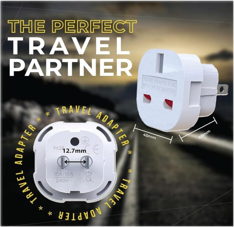 MOBIBAY Pack of 5 UK to US Plug Adaptor Type G to Type A and B from UK to USA, Canada, Australia, Jamaica, Barbados,Mexico,Thailand,China,Japan and more 3 pin to 2 Pin American Travel Adapter Plugs