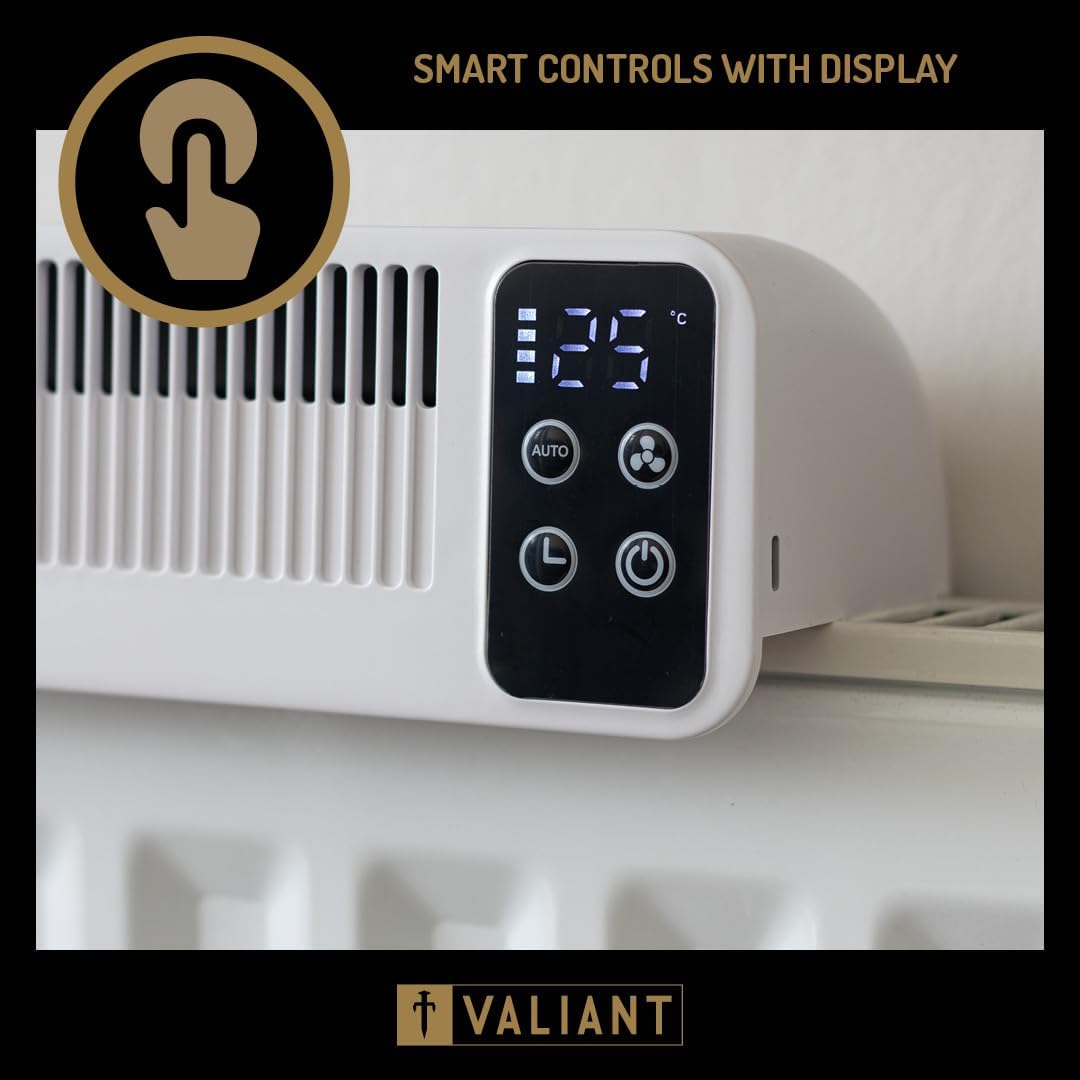 Valiant Radiator Fan – Triple Fan Heat Booster, Quiet, Rechargeable, Magnetic Fit