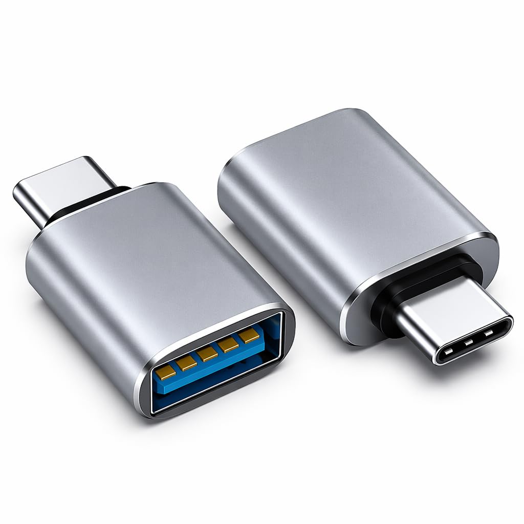 USB C to USB Adaptor, USB to USB C Adapter 2Pack, Type C Female to A Male Charger Cable Converter Compatible with Notebook, Tablet, Smartphone, iPad 10 Air 4 5,Apple 15 14 13 12 Pro Max (Black)