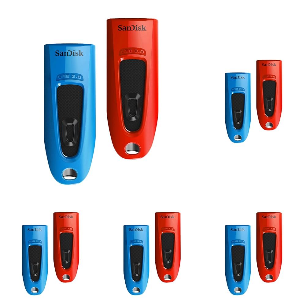 SanDisk 32GB Ultra USB 3.0 Flash Drive, USB stick, memory stick with transfer speeds up to 130MB/s, Password protection, RescuePRO Deluxe software for data recovery, Triple Pack, Black