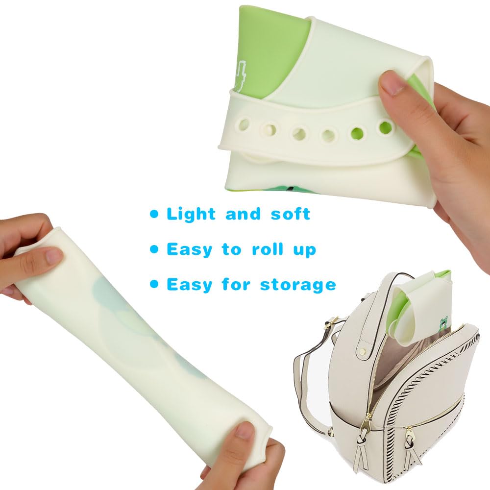 Vicloon Silicone Baby Bib, Baby Weaning Bibs, Waterproof Baby Feeding Bibs Adjustable with Wide Food Catcher Pocket Unisex Toddler Bibs
