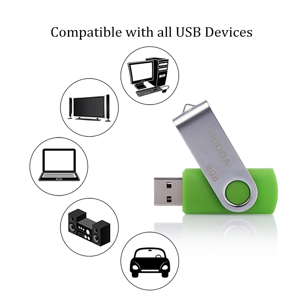 ENUODA Memory Stick 32GB USB 2.0 Flash Drives Swivel Design Pen Drive Fold Storage Thumb Drive with LED Light(Blue)